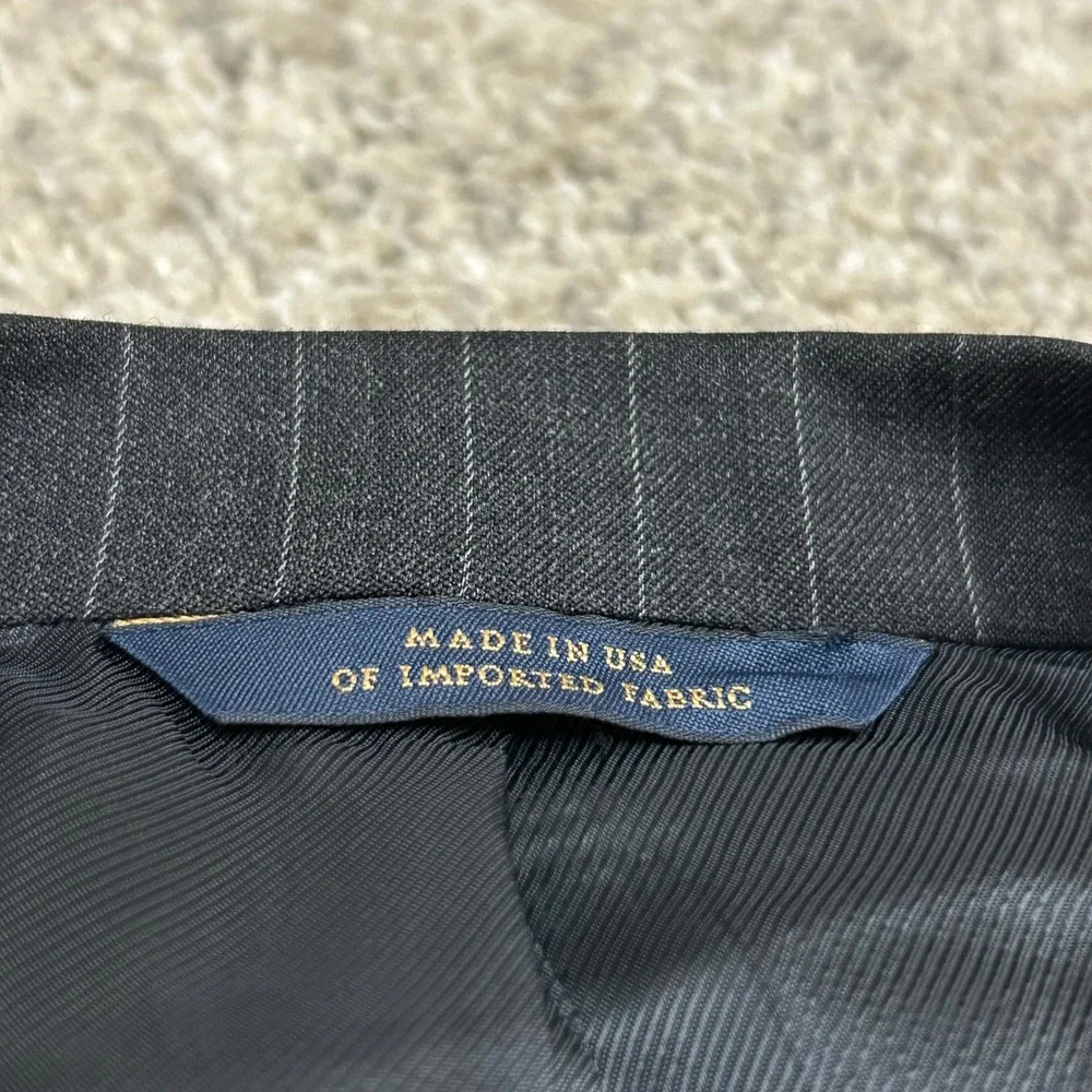 Brooks Brothers Blazer 1818 Fitzgerald 40R Gray Pinstripe Wool Estrato Trabaldo